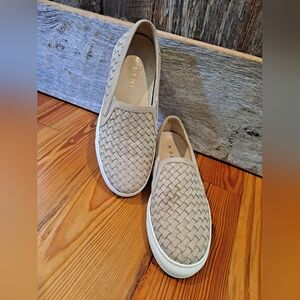 M. Gemi Tan Latte Cerchio Woven Leather Slip On Loafer Flat Sneaker 38